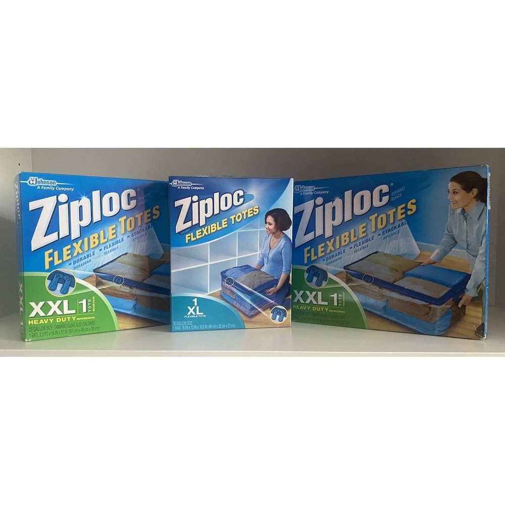 3x Ziploc Flexible Totes Storage Jumbo XXL & XL 2 Ct Organization NEW